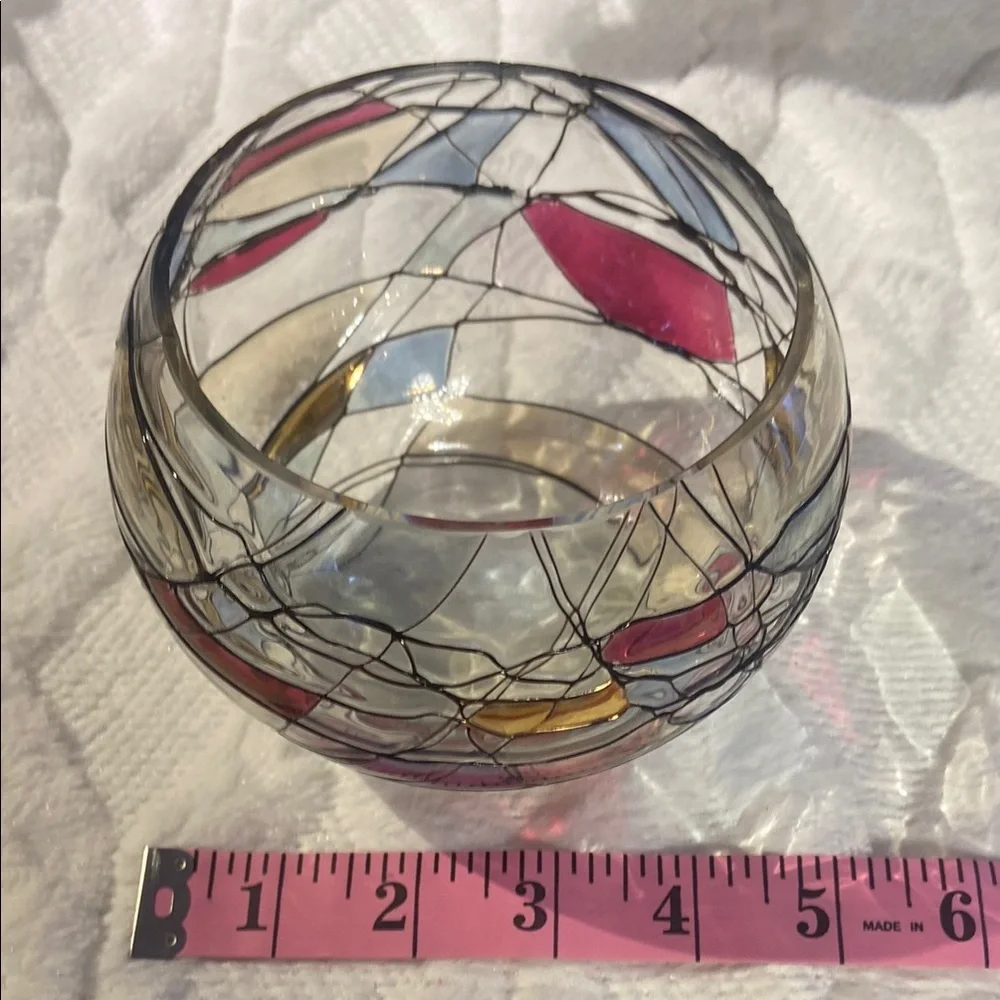 PartyLite Stained Glass Candle Holder - Red, Gold, Black - Picture 6 of 12